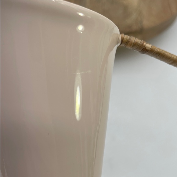 By Anthropologie Decorative Enamel Vase/Pitcher With Rattan Handle - Picture 9 of 9